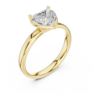 Bague de fiançailles solitaire en diamant de laboratoire taille cœur 1,5 carat 7,50x7,50 mm, sertie à griffes, tige fine et confortable, design intemporel pour mariée - Product Image 5