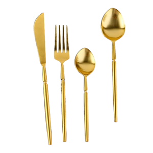 Luxury High Quality <b>Flatware</b> Stylish Golden Cutlery <b>Set</b> Of 4 Knife Fork Spoon <b>Set</b> - Product Image 4