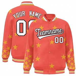 Custom Patchwork Varsity <b>Jacket</b> Personalized Letterman <b>Stars</b> Team Name Bomber Front Unisex Casual Streetwear Wholesale - Product Image 1
