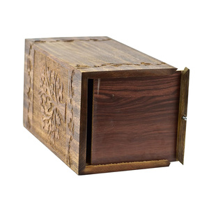 Factory Wholesale Custom Handcarved Mango Wood Cremation Urn Tree of Life Design Keepsake Urn for Human <b>Ashes</b> and <b>Pet</b> <b>Ashes</b> - Product Image 5