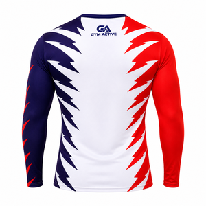 <b>Mens</b> Eco-Friendly Spandex/Polyester Crew Neck <b>Long</b> <b>Sleeve</b> Gym Compression Shirt Custom Printed Sportswear Rash Guard <b>Top</b> - Product Image 5