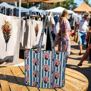 Fashion Block Peacock Printed Pure Cotton Fabric Women's Shoulder Tote <b>Bag</b> Solid Color Zipper Closure Lightweight Quilted - Product Image 3