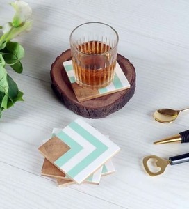 Posavasos Decorativos de Madera Esmaltada con Imágenes Impresas Personalizadas para Eventos de Promoción de Marca, Restaurantes, Cafés y Hoteles - Product Image 5