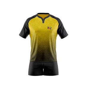 Uniforme de rugby tendance pour hommes, design personnalisé, tissu respirant léger et doux de haute qualité, haut à manches courtes assorti - Product Image 1