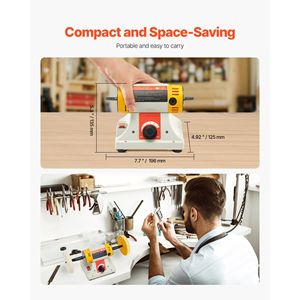 Lucidatrice da banco da 1/2 HP, 0-8000 RPM, per metalli, con 2 ruote in cotone da 4 pollici e 3 accessori da 3 pollici - Product Image 6