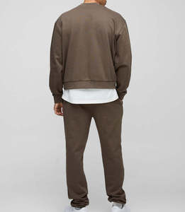 Wholesale <b>Men's</b> Oversized 100% Cotton Fleece Pullover Tracksuit For <b>Men</b> Custom High Quality Drop Shoulder Casual <b>Men</b> Tracksuit - Product Image 3