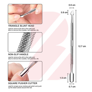 Highest Quality Double Ended Stainless Steel Cuticle Pusher Spoon Dead Skin Remover Manicure Pedicure Nail Care <b>Tool</b> - Product Image 3
