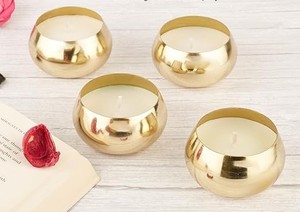Portavelas Redondo de Metal Dorado, Decoración para el Hogar, Centro de Mesa, Regalo de Boda - Product Image 6