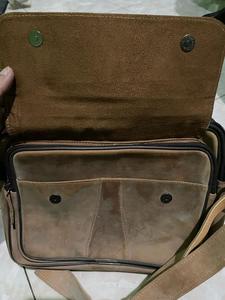 Sac à bandoulière pour homme en cuir véritable rétro, minimaliste, pour le bureau, avec logo, antivol, résistant à l'eau - Product Image 4