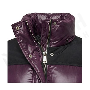 Hooded Quilted Waterproof <b>Bubble</b> Jacket Black Full Sleeve Winter Windproof Cotton Shell Knitted Fabric Polyester Filling Stand - Product Image 4