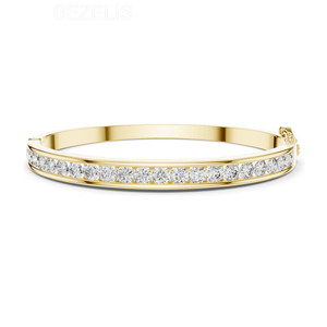 Magnifique bracelet en diamant rond brillant de 102 carats au total, diamant cultivé en laboratoire, coupe en canal, pierres précieuses, fabrication experte - Product Image 2