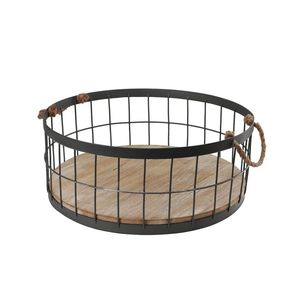Cesta de Almacenamiento Rectangular de Malla con Asas de Madera, Contenedor Organizador Multiusos Moderno - Product Image 2
