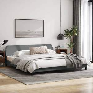 Struttura letto in tessuto grigio chiaro, design elegante e moderno - Product Image 3
