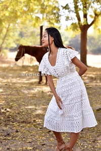 Vestido Midi de Diseño con Bordado Schiffli, Vestido de Fiesta de Lujo para Damas de Honor, Vestido de Playa Cómodo y Bordado - Product Image 3