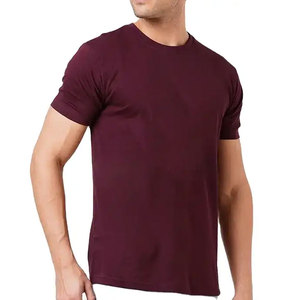 T-shirts pour hommes en coton, coupe ajustée, manches courtes, respirants, 100% coton, couleur marron - Product Image 2