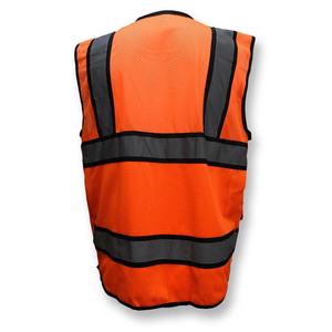 Chaleco de Seguridad de Alta Visibilidad ANSI Clase 2, Impermeable, Transpirable, de Malla de Nailon, con Luz LED Intermitente, Ropa de Trabajo Negra - Product Image 2