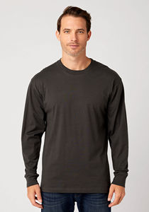 <b>Mens</b> Long Sleeve T Shirt Slim Fit Solid Color Soft <b>Stretch</b> Breathable Lightweight Casual Daily Wear Crew Neck Top - Product Image 3