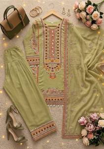 Salwar Kameez Dupatta Negro Bordado, Traje Tradicional de Algodón para Mujer, Ropa de Boda, Largo hasta el Suelo, Corte Holgado, Sin Arrugas, Para Todas las Temporadas - Product Image 3