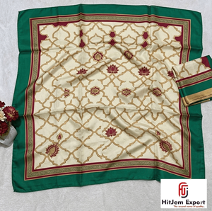 Tela de satén estampada para bufandas, diseño personalizado, fabricante OEM ODM con servicio de etiqueta privada para eventos de promoción de moda y regalos. - Product Image 1