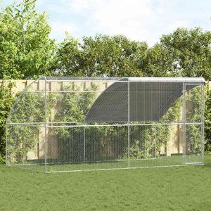 Cage à poulets en argent 2 pièces 157,48 x 78,74 x 78,74 pouces pour l'élevage des animaux - Product Image 1