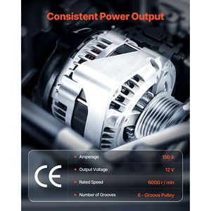Alternatore 84143543 12V Modello Optra per Chevrolet Express 2500 V6 4.3L 2018-2019, GMC Sierra 1500 2014-2016, Yukon 2015-2019 - Product Image 3