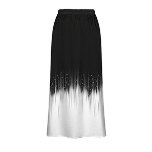 Elegant Women's Chiffon Floor-Length <b>Skirt</b> Abstract Blue Gold Print High <b>Elastic</b> <b>Waist</b> Soft Flowy A-Line Design All Seasons Wear - Product Image 5