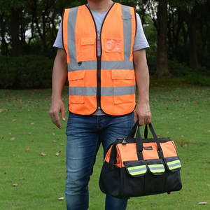 Chaleco Reflectante de Alta Visibilidad, Resistente al Agua, Color Naranja, Reversible, Ropa de Trabajo de Alta Visibilidad, para Invierno, Pakistán - Product Image 3