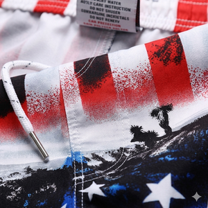 <b>Men's</b> Red and Black Smoke Graphic Gym Shorts - Abstract Flame Print Performance Training <b>Trunks</b> with Elastic Waistband - Product Image 3