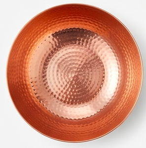 Cuenco de cobre martillado hecho a mano, plato de servir moderno de metal para uso en la cocina, vajilla y restaurantes. - Product Image 2