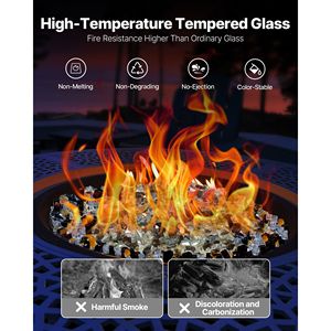 Pietre Decorative Riflettenti per Caminetto, Resistenti alle Alte Temperature, 10 LBS/4,5 KG, Vetro da Focolare da 1/2 Pollice - Product Image 3