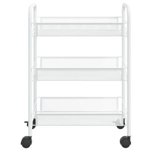<b>3</b>-<b>Tier</b> White Iron Kitchen <b>Trolley</b> 18.1"x10.2"x25.2" Kitchen Islands & Carts - Product Image 3