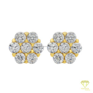 Pendientes de Diamantes Cultivados en Laboratorio con Diseño Floral, Plata de Ley 925, Joyería Elegante y de Lujo - Product Image 3