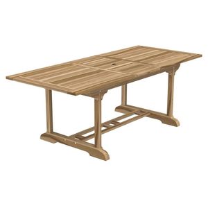 Solid Teak <b>Wood</b> <b>Extendable</b> <b>Dining</b> <b>Table</b> Waterproof Outdoor Farmhouse Furniture Strong for 8 Persons - Product Image 4
