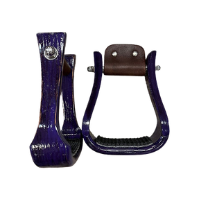 Estribos de madera azul con acolchado negro, herrajes SUS304, árbol de plástico para silla de montar western, personalizables - Product Image 4