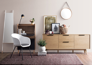 Espejo de Pared Moderno con Chapa de Roble y Correa Negra para Colgar, Decoración para el Hogar, Dormitorio y Baño - Product Image 6