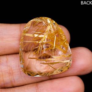 Pierre facettée en rutile doré incroyablement taillée, gemmes en rutile doré bien polies, pierre précieuse 28x25x14 MM - Product Image 4