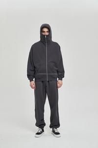 AutumnWinter Nuevo producto Enmascarado Sudadera con capucha oscura 360g Terciopelo Grueso Cremallera Con capucha Bordado Logo sudaderas con capucha para hombres - Product Image 3