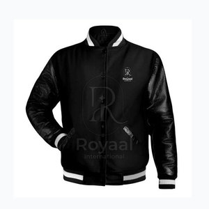 Veste d'hiver en cuir pour homme à prix avantageux, différentes couleurs, manches en cuir, veste de style Letterman respirante - Product Image 5
