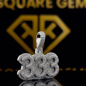 Pendentifs artisanaux 3D personnalisés en forme de dessin animé, bijoux hip-hop exclusifs, breloques en lettres serties de moissanite, plaqué or 24 carats, certifiées IGI - Product Image 3