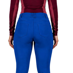 Pantalon d'équitation pour femme bleu roi, taille haute, extensible, avec passants de ceinture, pour la compétition et l'entraînement, vêtements de sport - Product Image 4