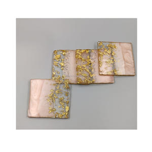 Ensemble de sous-verres en bois artisanaux de haute qualité avec incrustation de résine Tapis de boisson élégants pour les mariages Fêtes Occasions spéciales - Product Image 5