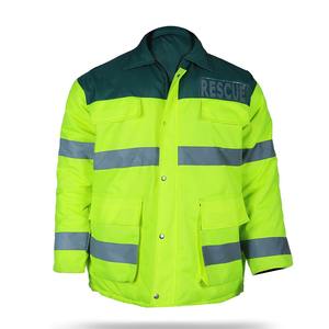 Premium Quality 65% Polyester 35% Cotton polyfill quilting Coldproof Reflective Customized Size & color Rescue <b>Workers</b> <b>Jacket</b> - Product Image 1