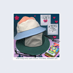 Sombrero de Pescador Unisex Estilo Urbano Ajustable, Estampado Digital Multicolor, Patrón Sólido, 100% Algodón, Casual, para Primavera/Verano - Product Image 3