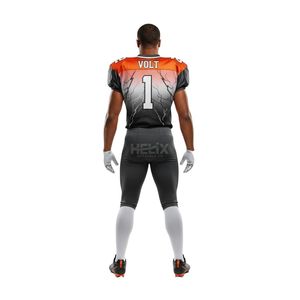 Ensemble de maillot de football américain pour compétition d'équipe, en polyester respirant et anti-humidité, imprimé par sublimation, col en V, manches courtes - Product Image 3