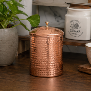 Handcrafted Hammered Copper <b>Storage</b> Canister with Lid Decorative <b>Kitchen</b> Counter <b>Jar</b> <b>for</b> Tea Coffee Sugar Dry Food OEM Wholesale - Product Image 3
