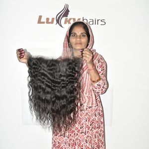 Extensiones de Cabello Humano Virgen 100% Natural de Templo Indio, Ondulado Frontal, Sin Procesar, de la Mejor Calidad, Tejido Doble a Máquina, de Proveedor - Product Image 4