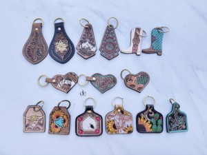 Unique Cowhide <b>Boot</b>-Inspired Design Hand Tooled Leather Key <b>Chain</b> Handmade genuine leather Key Earrings Unisex Gift Accessory - Product Image 6