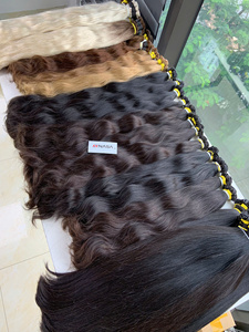 Vente chaude 100% Doux Soyeux Super Double Dessiné Haute Qualité Pointe Plate Extensions De Cheveux Vietnamiens Bruts 12-34 Pouces Couleur Foncé - Product Image 5