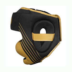 Protector de Cabeza de Boxeo Five B Negro y Dorado, Hecho de Cuero, para Muay Thai, Kickboxing, con Logotipo y Diseño Personalizados, Protector de Cabeza para Combates de UFC - Product Image 3