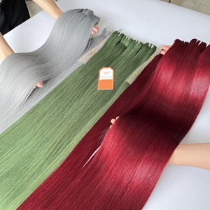 Venta al por mayor de varios colores Super doble dibujado de hueso recto Remy extensiones de cabello crudo vietnamita trama de cabello humano - Product Image 4